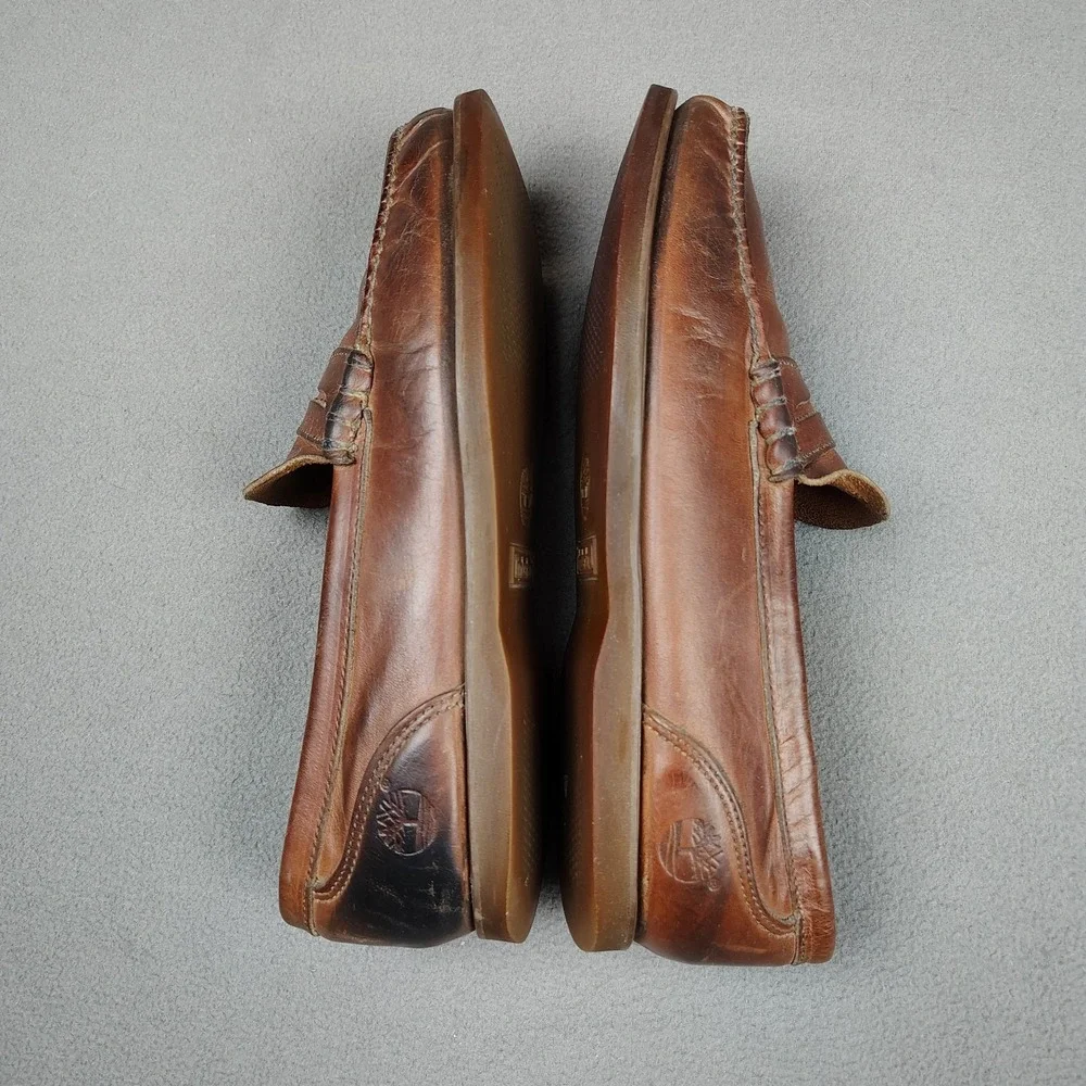 Vintage Timberland Boat Penny Loafer Men 10 Mahogany Leather Comfort Deck Shoe